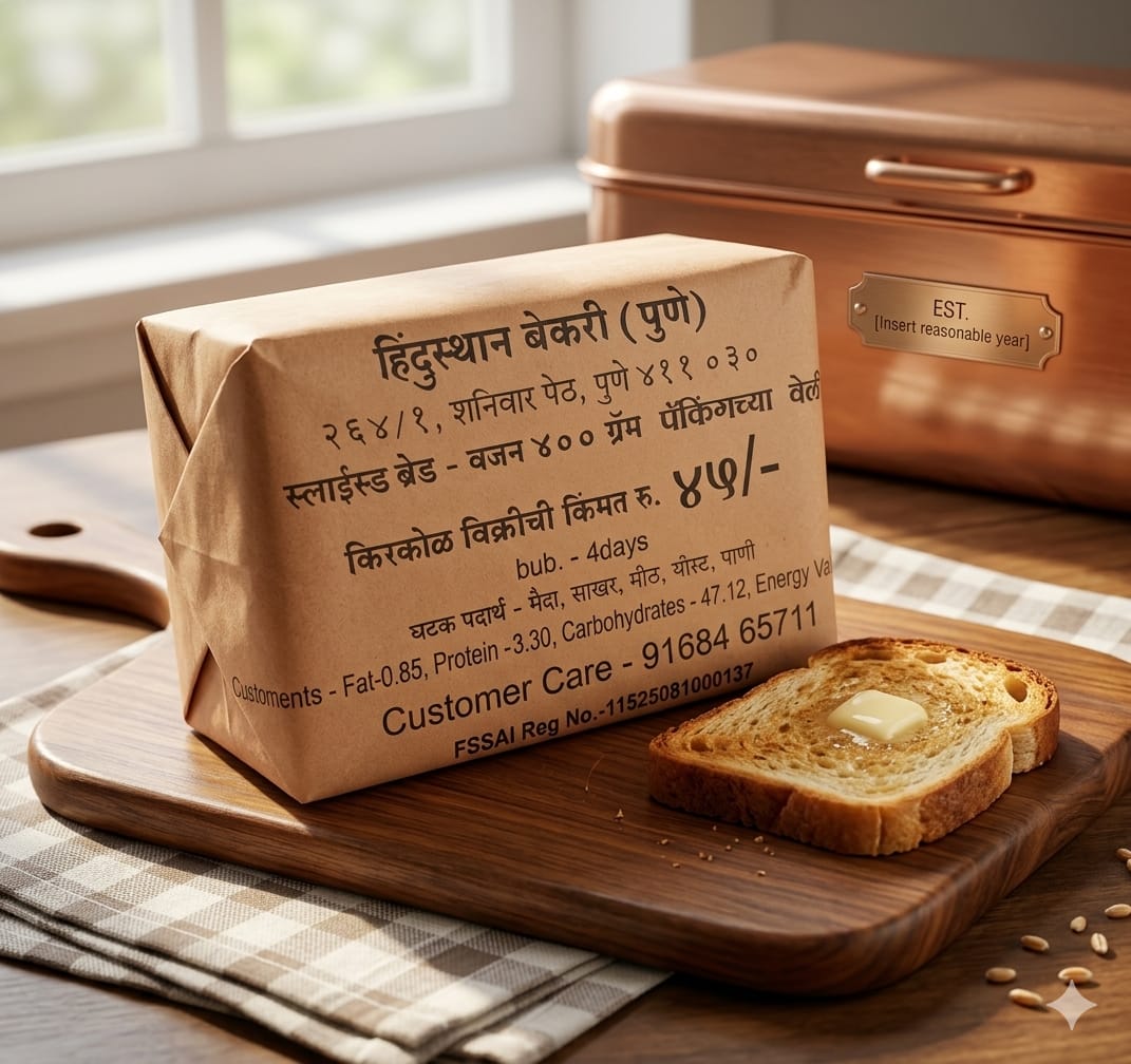 Hindustan Bakery wheat bread loaf pack